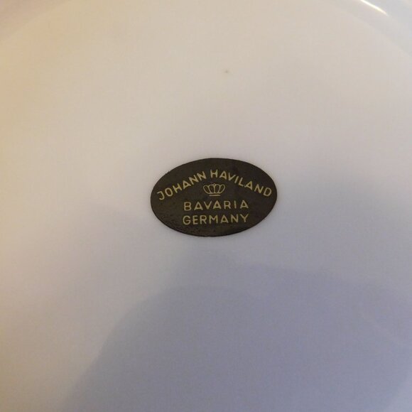 Johann Haviland Bavaria Germany Twilight Rose Porcelain Serving Bowl Gold Rim - Picture 9 of 9